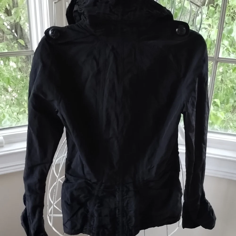 Etcetera Black Pea Coat with Standing Collar - Picture 2 of 15